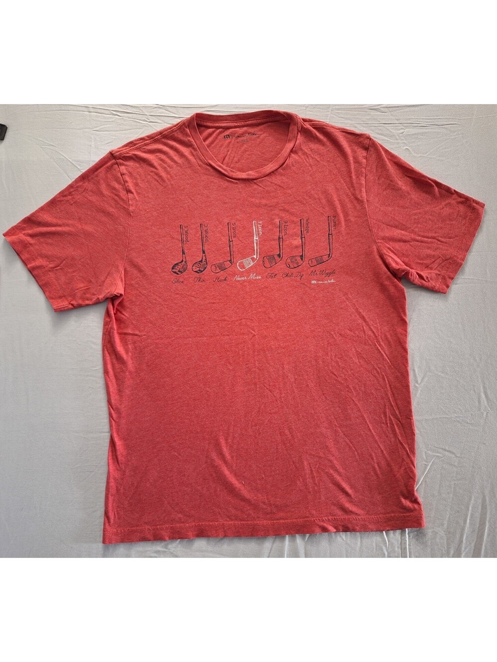 Travis Matthews Mens Red Golf T-Shirt Golfing Country Clubs Sporty Preppy L